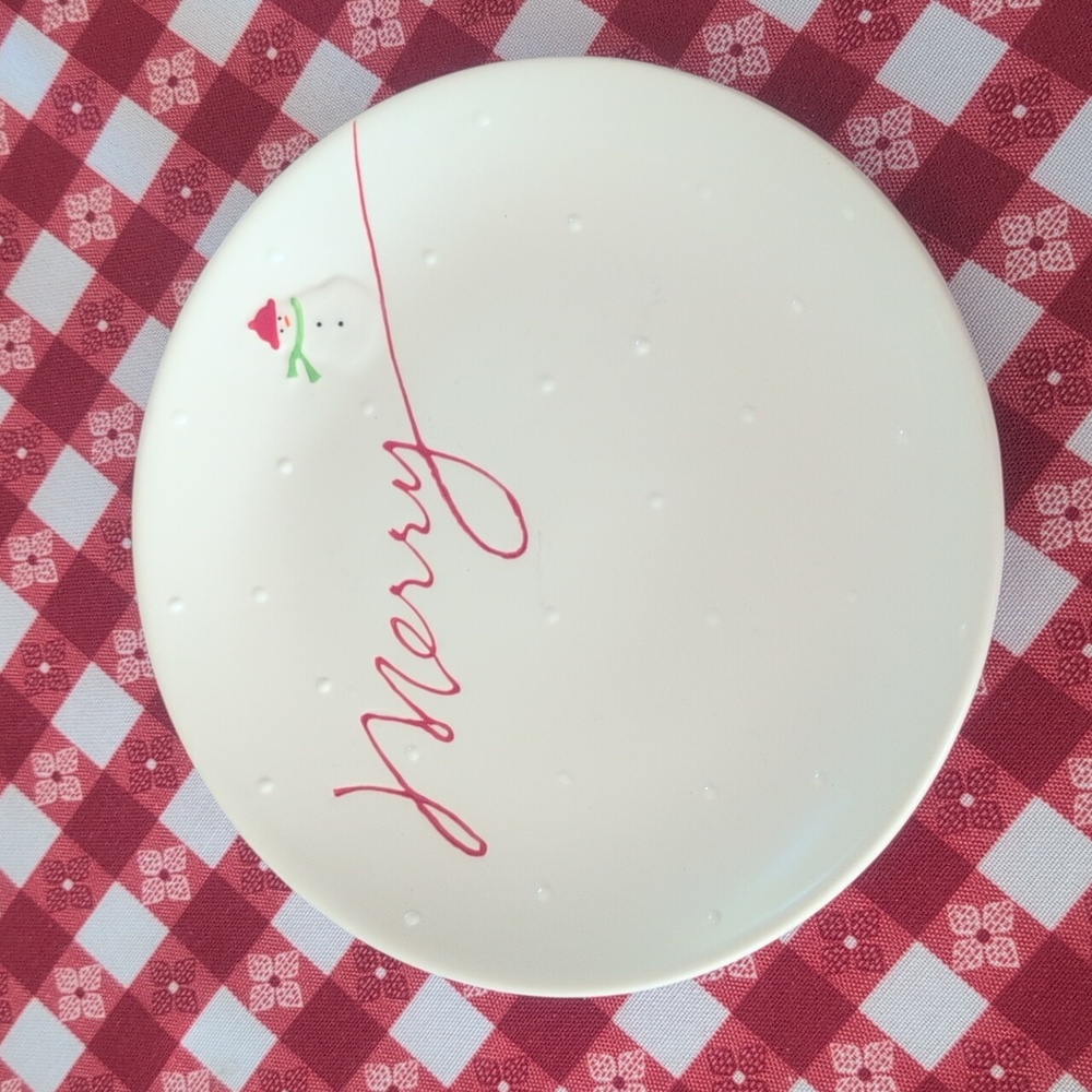 Hallmark Merry Plate with Snowman Design